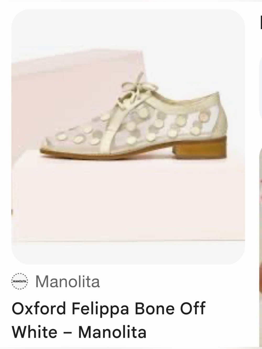 Manolita Oxford Felippa in Bone Off-White